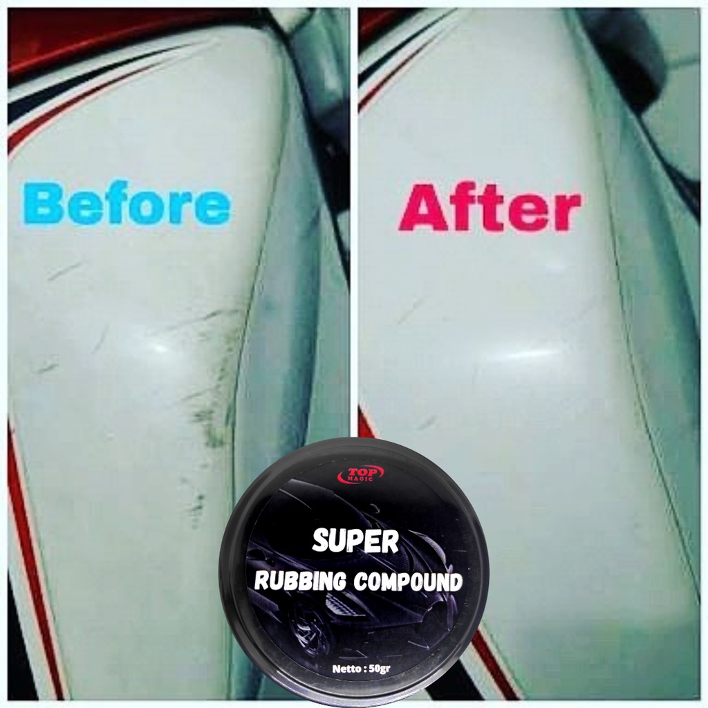 TOP SUPER RUBBING COMPOUND Ampuh Menghilangkan Noda Baret Lecet Pada Body Motor Mobil Helm Permanen