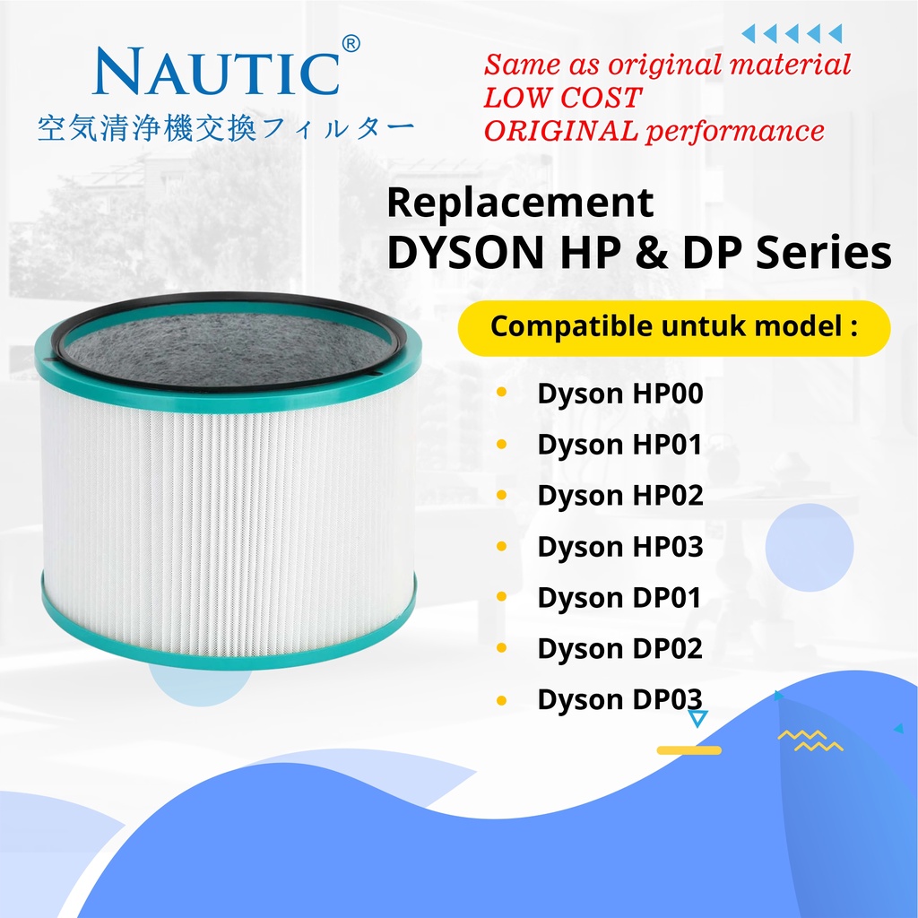 NAUTIC - Dyson DP02 / DP03 / DP01 / HP00 / Replacement Hepa Filter Air Purifier