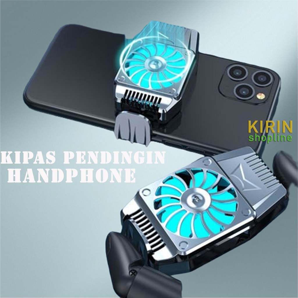 PENDINGIN HANPHONE PHONE COOLER MOBILE REFRIGERATION BLUE LED LIGHT FAN KIPAS HP GAMING PRAKTIS MINI