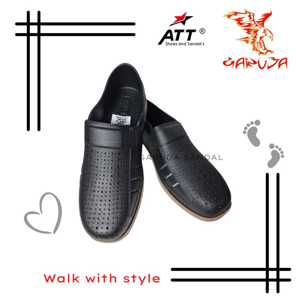 Sepatu slip On Pria ATT SPM 666 Formal pantofel Karet Tahan Air