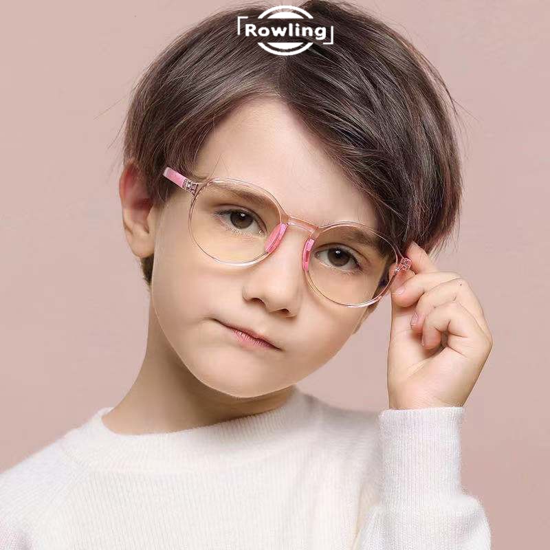 Rowling(ka-74)Kacamata Anak NewTrend Silikon/Fashion Anak Unisex Terbaru anti radiasi  Blue Light Bulat High Quality Import