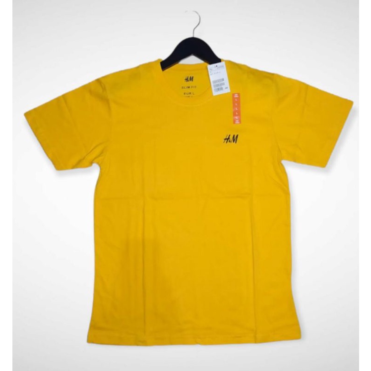 Kaos Uniqlo Lengan Pendek Pria / Kaos Distro Pria / Kaos Unisex Pria Wanita / Tshirt unisex pria wanita-Kuning HM