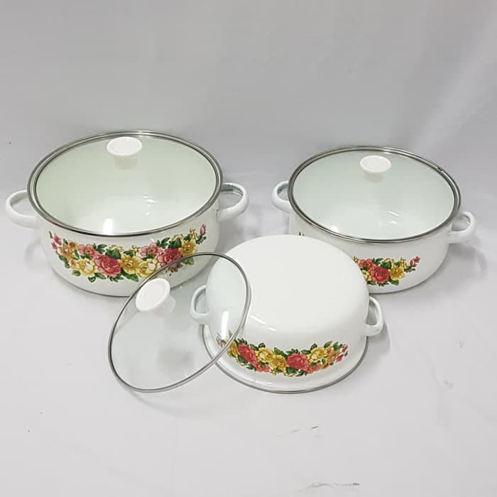 Panci Set Enamel Reoona 3 pcs