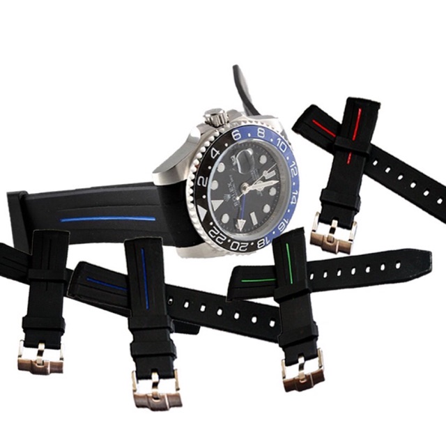 Tali Strap Jam Tangan Rolex Rubber B Submariner GMT Master Yachmaster