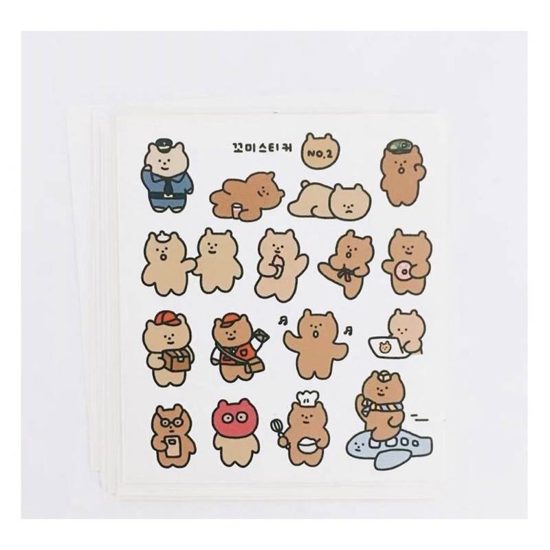 

KOREAN BEAR Sticker Deco Aesthetic BuJo DIY Scrapbook Stiker Decor