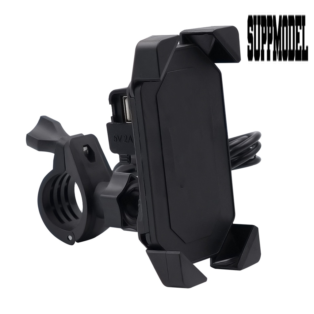 Bracket Holder Handphone Universal Anti Air Dengan Charger USB Untuk Motor / Mobil