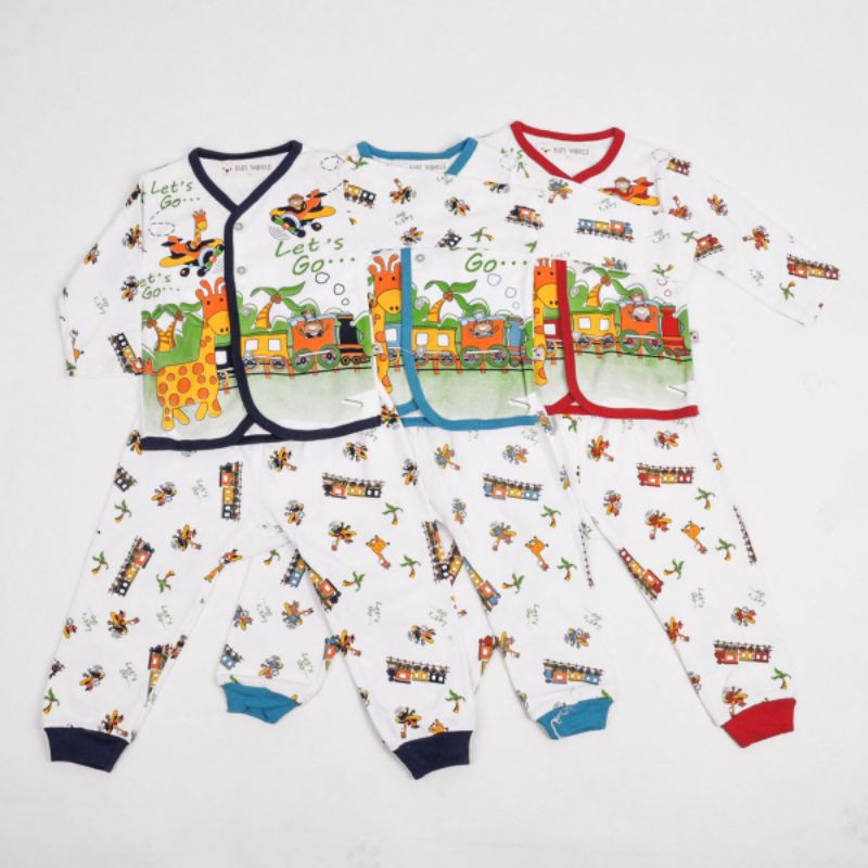 setelan baju anak perempuan 1-2 tahun motif little bear dan jerapah lengan panjang celana panjang