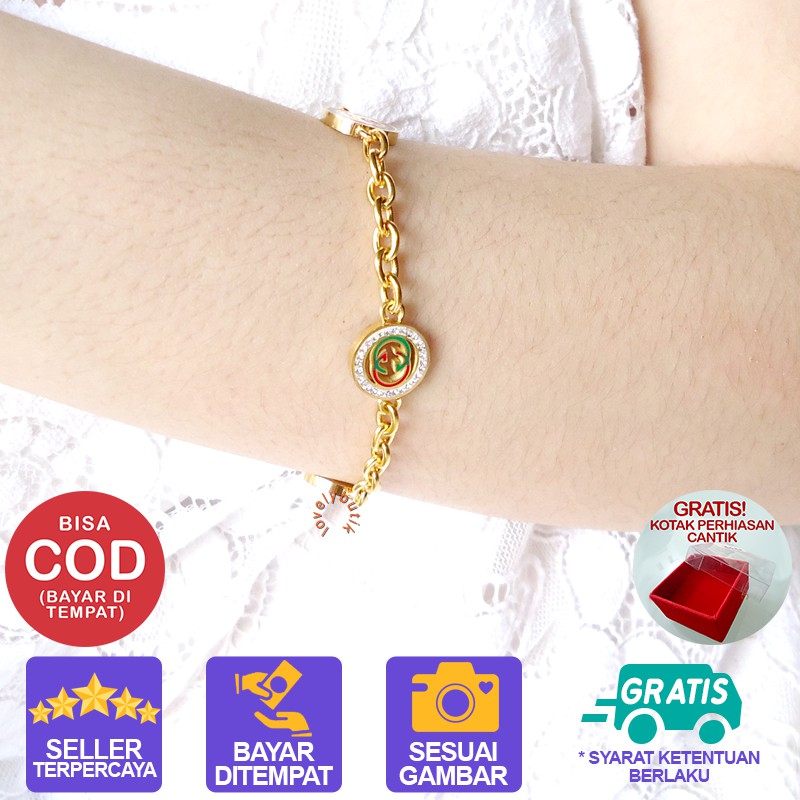 Lovelybutik Gelang Wanita Titanium Anti Karat Miranda New Gelang Tangan  BONUS KOTAK PERHIASAN