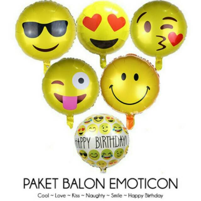 Balon Foil Bulat Emoticon