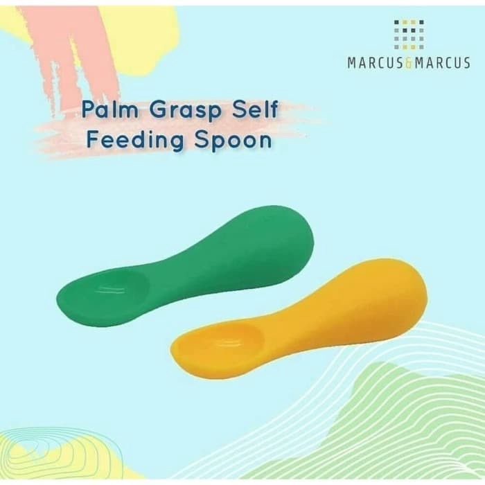 MAK231 SENDOK SILICONE MARCUS&amp;MARCUS PALM GRASP SELF FEEDING SPOON ISI 1 PCS 12m+(18117)