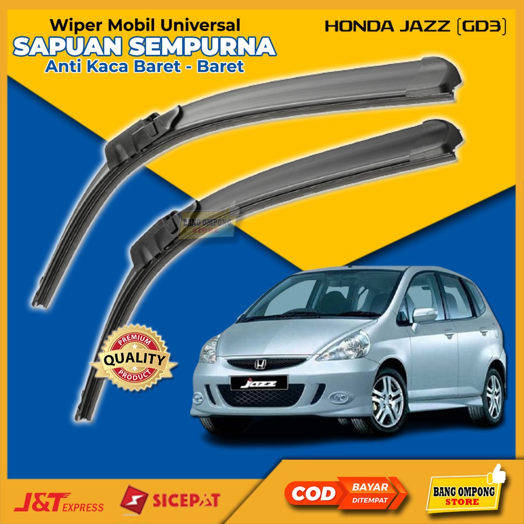 Wiper Kaca Depan Mobil Honda Jazz GD3 Karet Wiper Honda Jazz 1 Set 2 Pcs