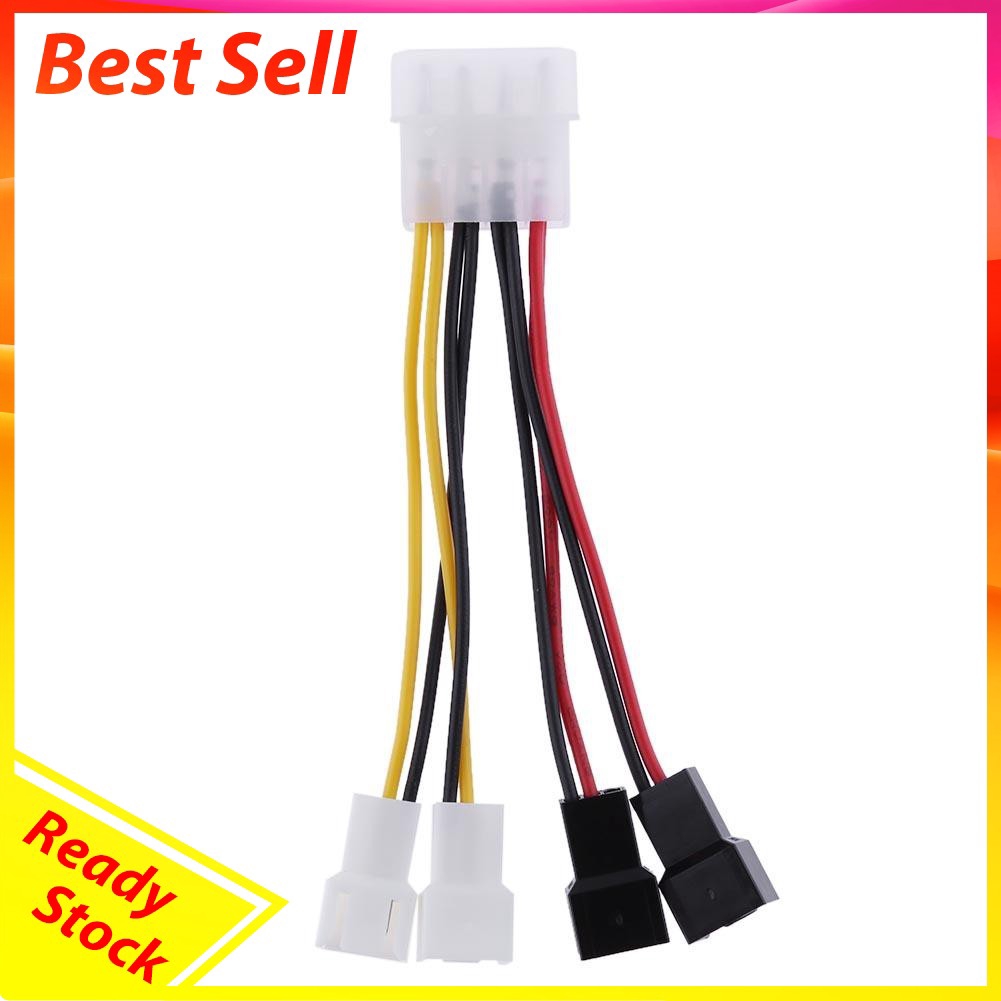 1pcs 4-Pin PC CPU Fan Power Cables Molex to 3-Pin Power Supply Adapter Connector Fan Adapter Cable