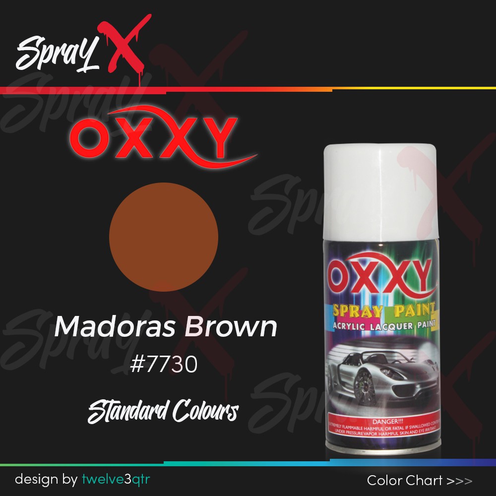 

OXXY STANDARD MADORAS BROWN 7730 / COKLAT KAYU #7730 300ML - CAT SEMPROT / SPRAY PAINT / PILOX