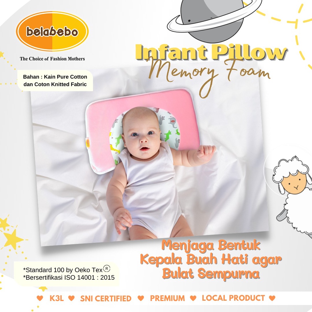 Belabebo Infant Stitching Pillow BB-021