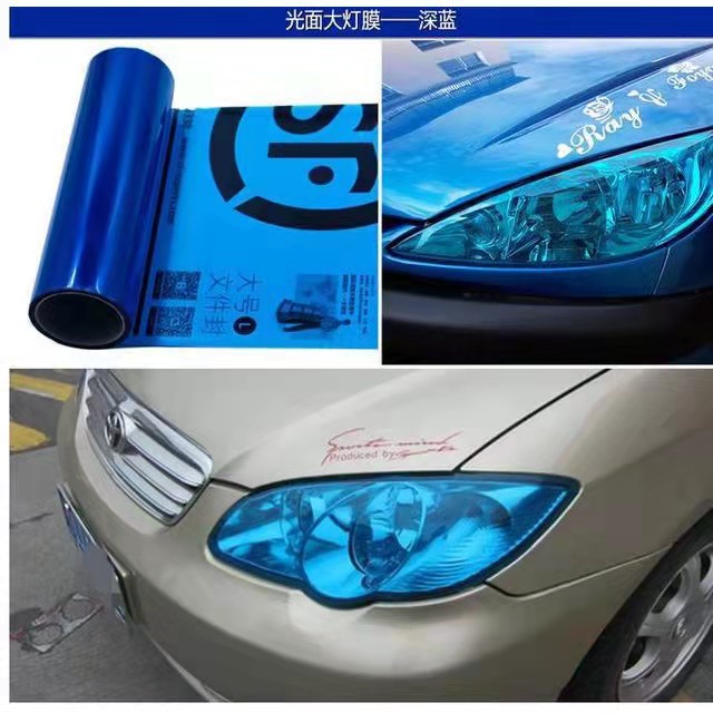 Stiker Lampu Smoke Hybrid Gossy BIRU MUDA / Sticker Hybrid LAMPU LEBAR