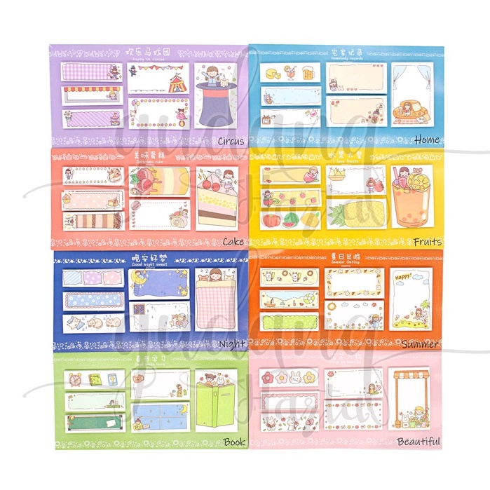 

Sticky Notes SET 6 Motif Lucu Notes Book Circus DIYScrapbook GH 301198
