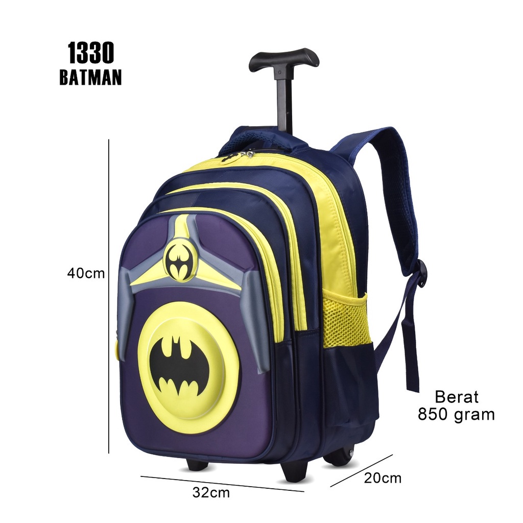 (RF) Tas Trolly 1330 Tas Sekolah Anak Cowok Sekolah Tas Roda (Batman,Captain America,Iron Man,Spiderman)