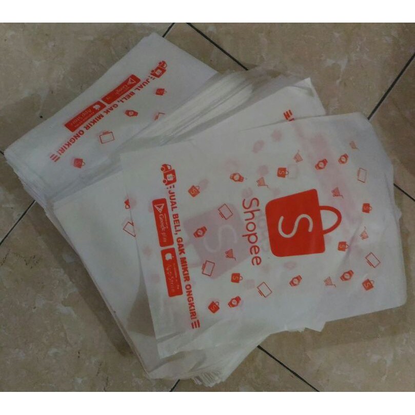 

Plastik kemasan bungkus sablon shopee ukuran 25 x 35 putih
