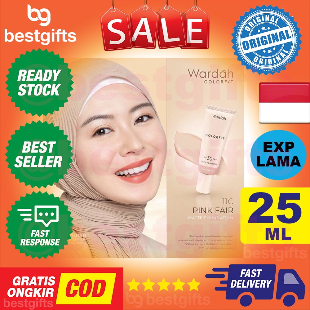 WARDAH COLORFIT MATTE FOUNDATION SPF 30 OIL CONTROL TAHAN LAMA HINGGA 12 JAM MERATAKAN WARNA KULIT 25 ML