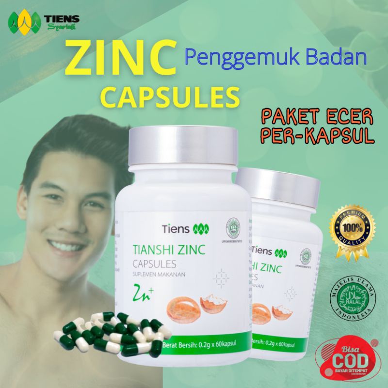 Penggemuk badan zinc kapsul Tiens Ecer ampuh menaikkan berat badan