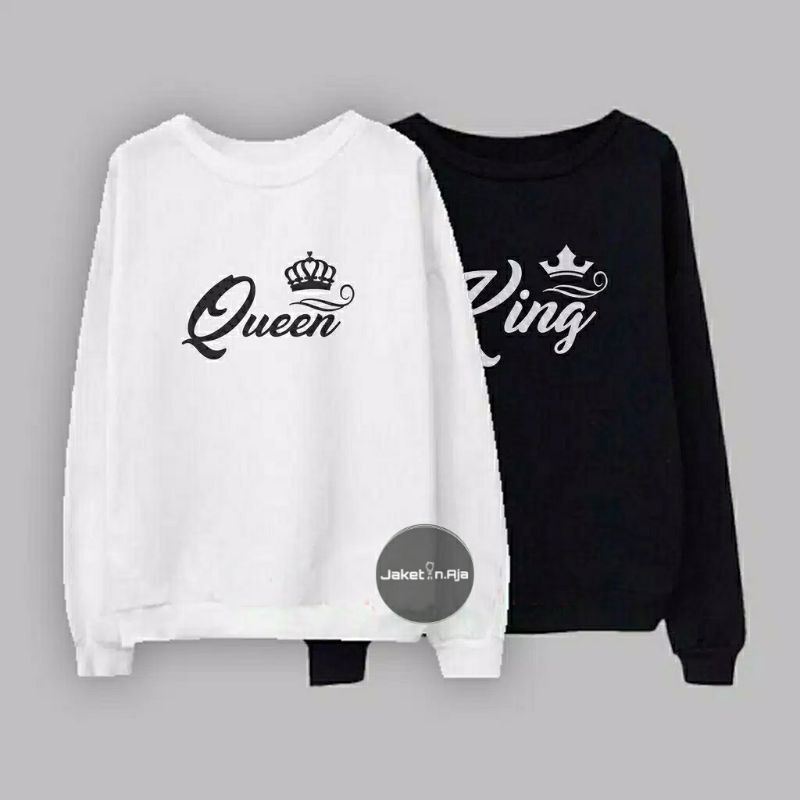 (S - 6XL)Sweater HUBBY WIFEY(CUSTOM TAHUN) DAY NIGHT KING QUEEN BIGSIZE OVERSIZE Crewneck COUPLE Jumbo Sweatshirt Korean Harajuku Women Fashion Matching Mom Dad