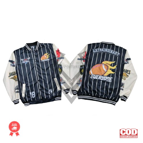 JACKET VARSITY BASEBAAL MOTIP TERBARU PRIA WANITA SAIZE L XL  - JAKET EVERYONE BAYAR DI TEMPAT-18 SALUR