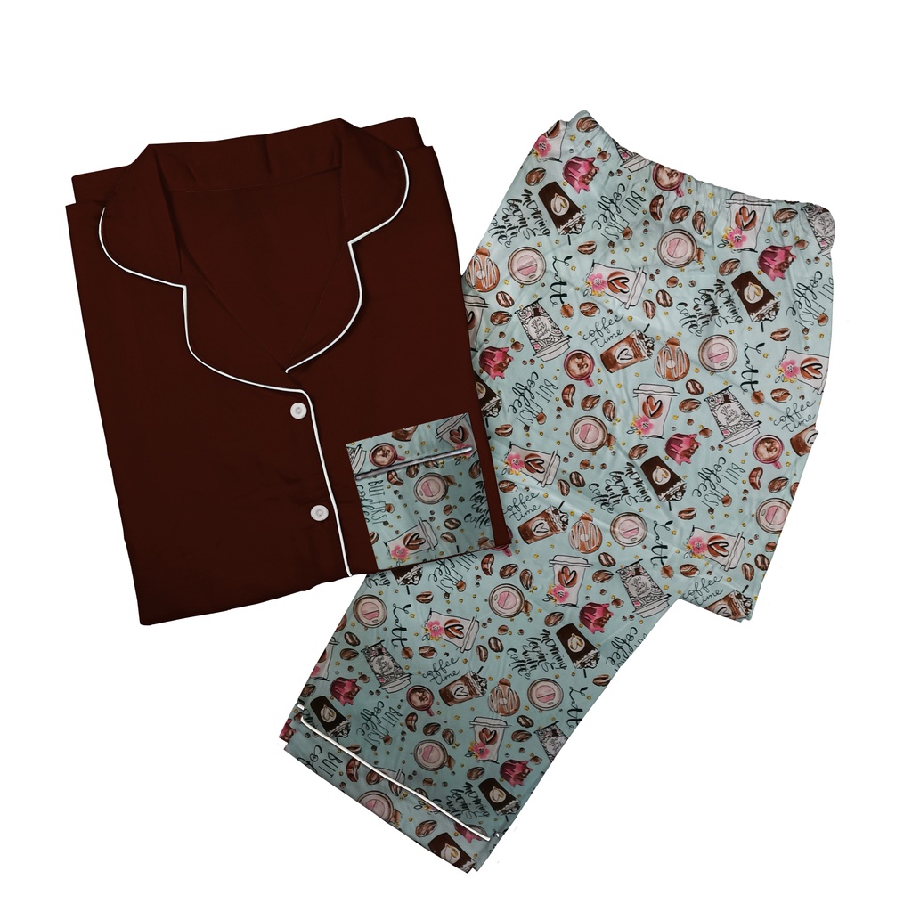 Baju Tidur Piyama Wanita Dewasa Setelan CP Motif Trendy-CPL JCO TOSCA COMBI