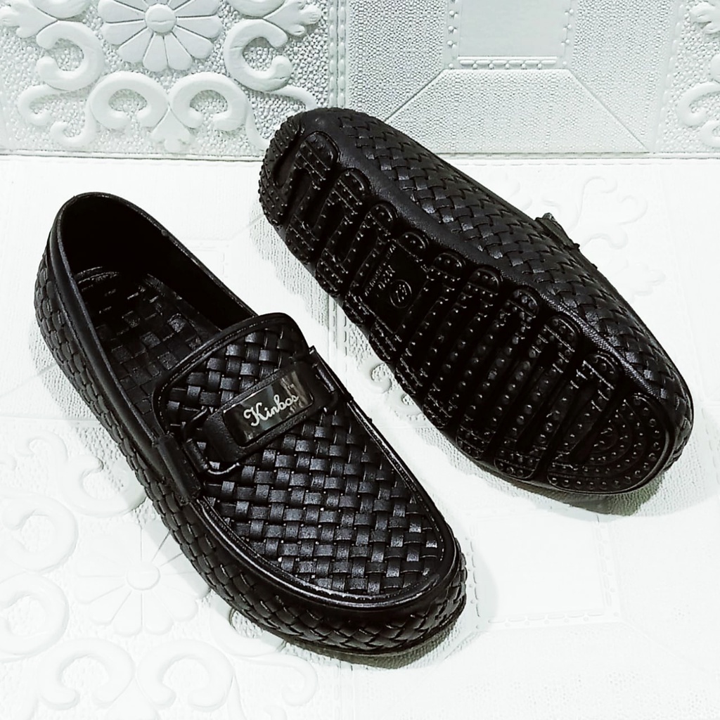 kinbos sepatu karet pria kerja kantoran sepatu karet pantopel pria kinbos awet lentur slip on