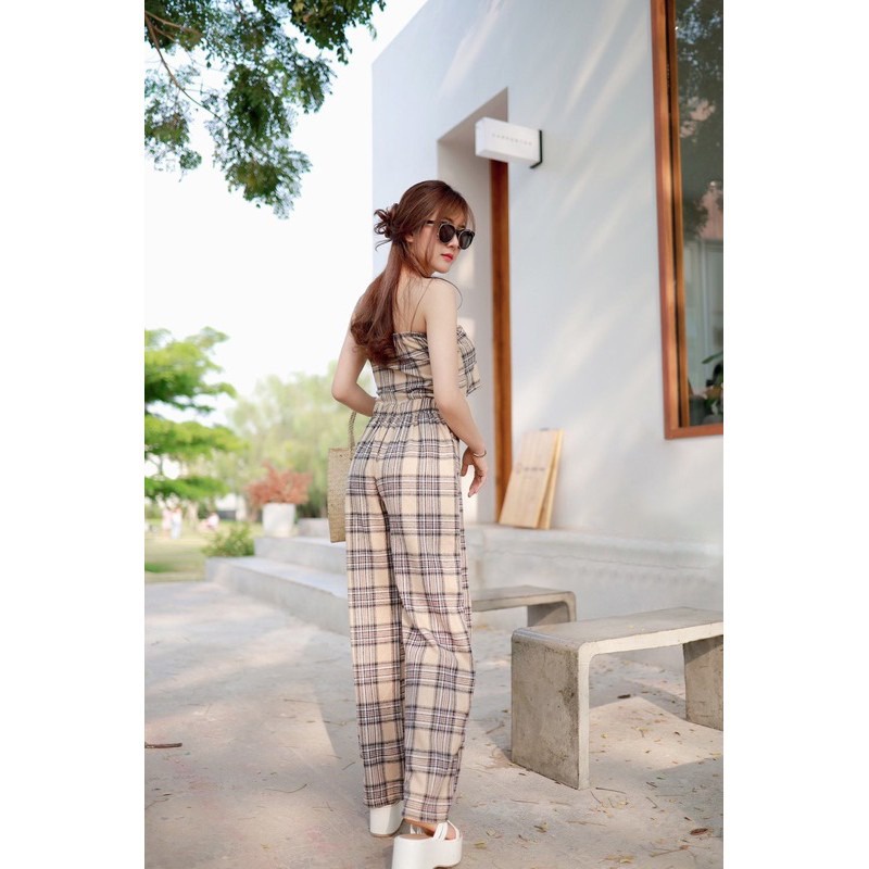 Set Honey Wanita Korean Style | Set TankTop Kotak Guilen Terkini-4