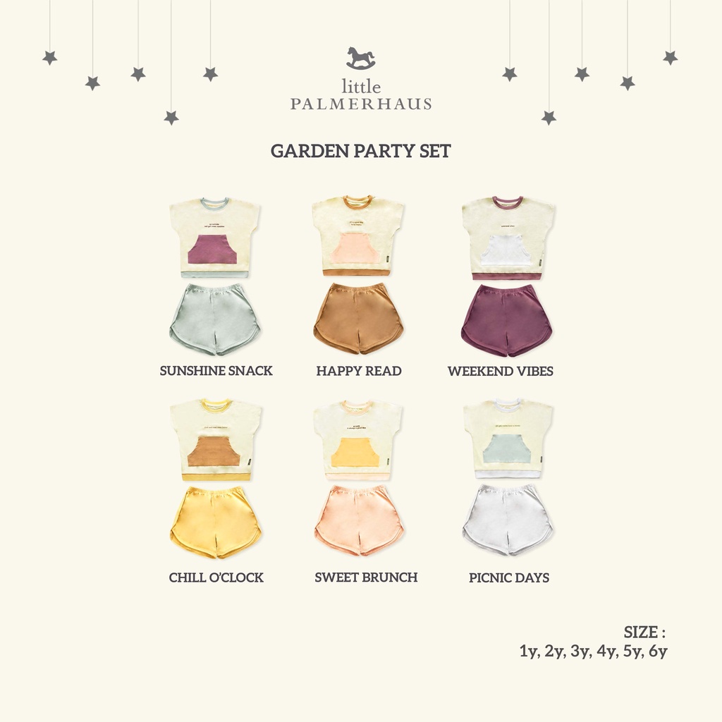 PROMO 7.7 PROMO BAJU LEBARAN LITTLE PALMERHAUS GARDEN PARTY SET SETELAN BAJU PENDEK CELANA PENDEK ANAK 1 - 6 TAHUN