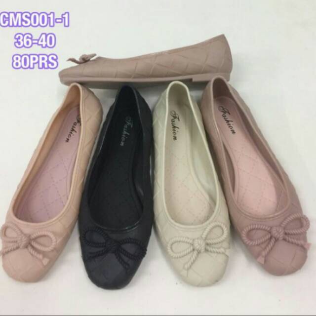 Sepatu flat shoes karet teplek wanita cewe karet jelly pita tali tambang