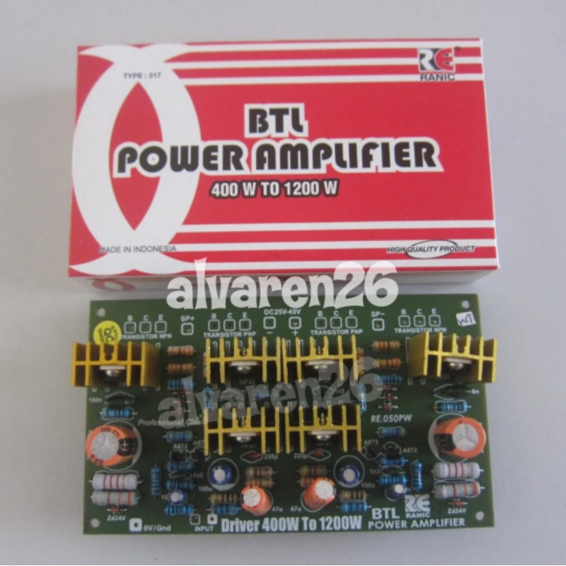Kit Driver Power Amplifier BTL 400 W to 1200 W