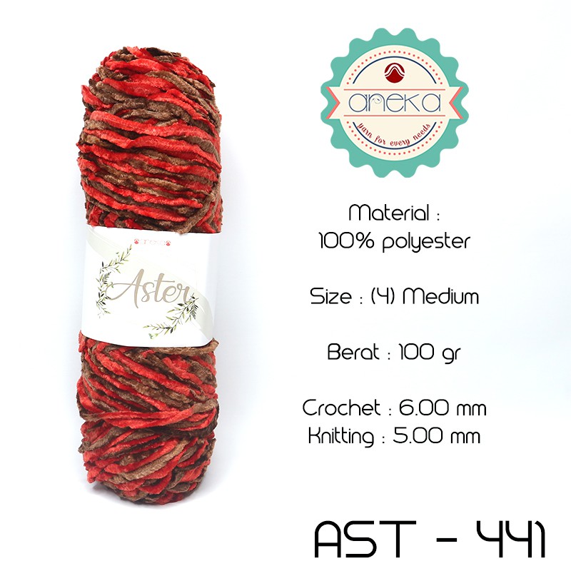 Benang Rajut Bludru ASTER MIX SEMBUR / Velvet Knitting Yarn - 441
