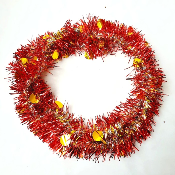 GROSIR Slinger Natal 2m Tebal Slinger Bintang Merah Gold Emas Silver Dekorasi Tinsel Parcel Natal Imlek Sale GROSIR