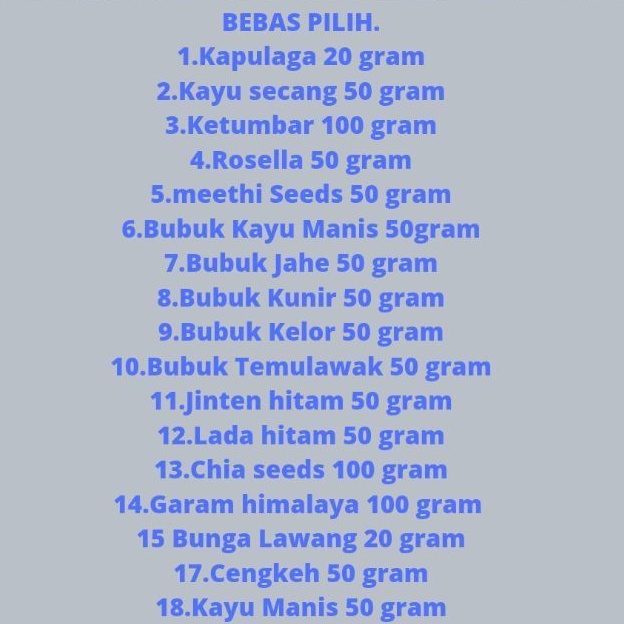 

Paket rempah JURUS SEHAT RASULULLAH (JSR)