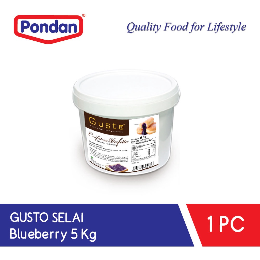 Pondan Gusto Selai Blueberry 5 Kg
