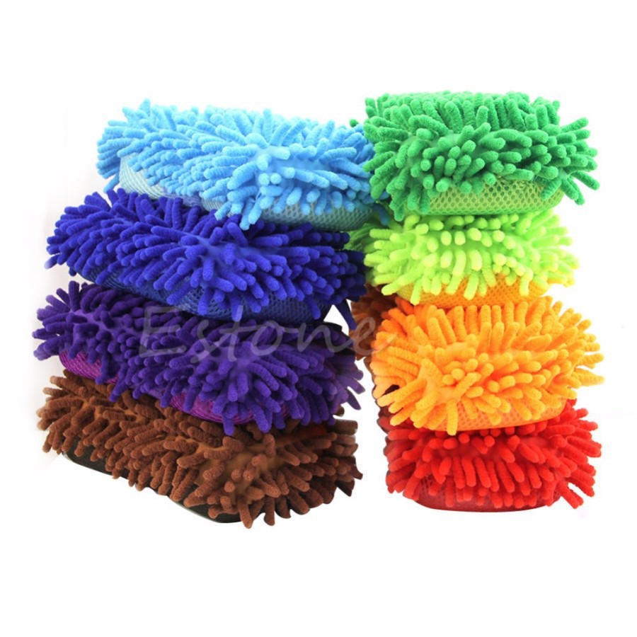 [CEV] Microfiber Chenille Car Wash Cleaning Sponge Brush Spons Anti Baret