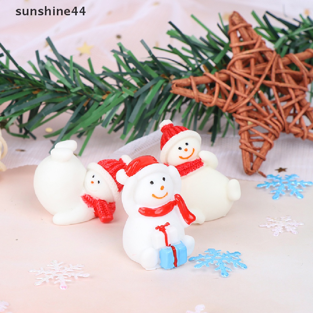 Sunshine Miniatur Figurin Snowman / Santa Claus / Pohon Natal Untuk Dekorasi Taman