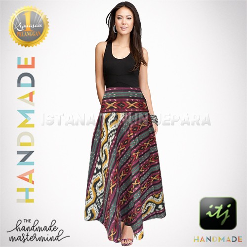 Rok Etnik Wanita Gaul / Bawahan Batik Kain Tenun Troso Motif Toraja