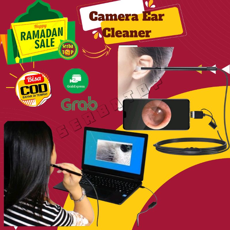 Korek kuping kamera hp laptop Kamera Endoscope 3 in 1 pembersih kuping kamera Alat korek kuping kame