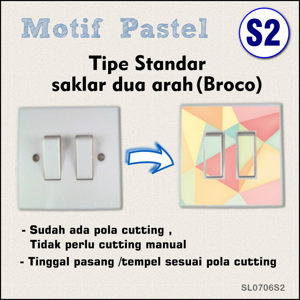 Pastel 06 - Sticker Custom Saklar Dinding / Tombol Lampu  Motif Unik 8cm