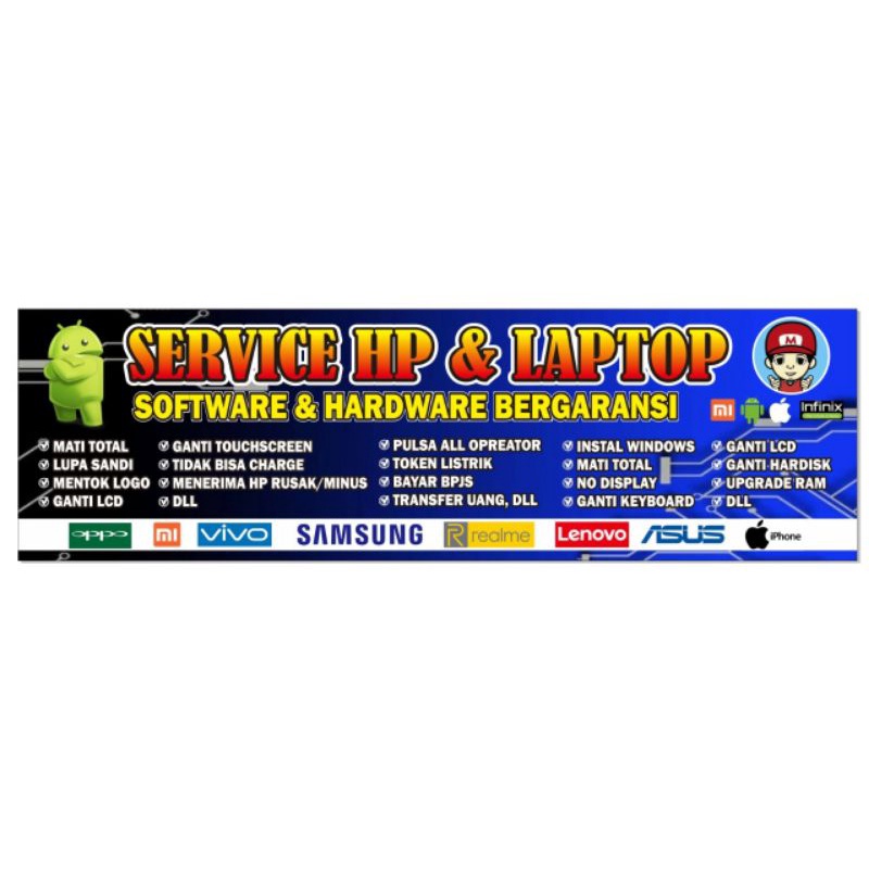 Jual Spanduk Servis Hp Laptop Spanduk Konter X Shopee Indonesia