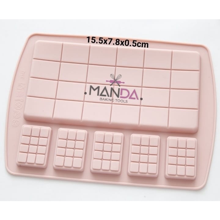 Cetakan silikon coklat puding dan fondant choco bar besar kecil wafle