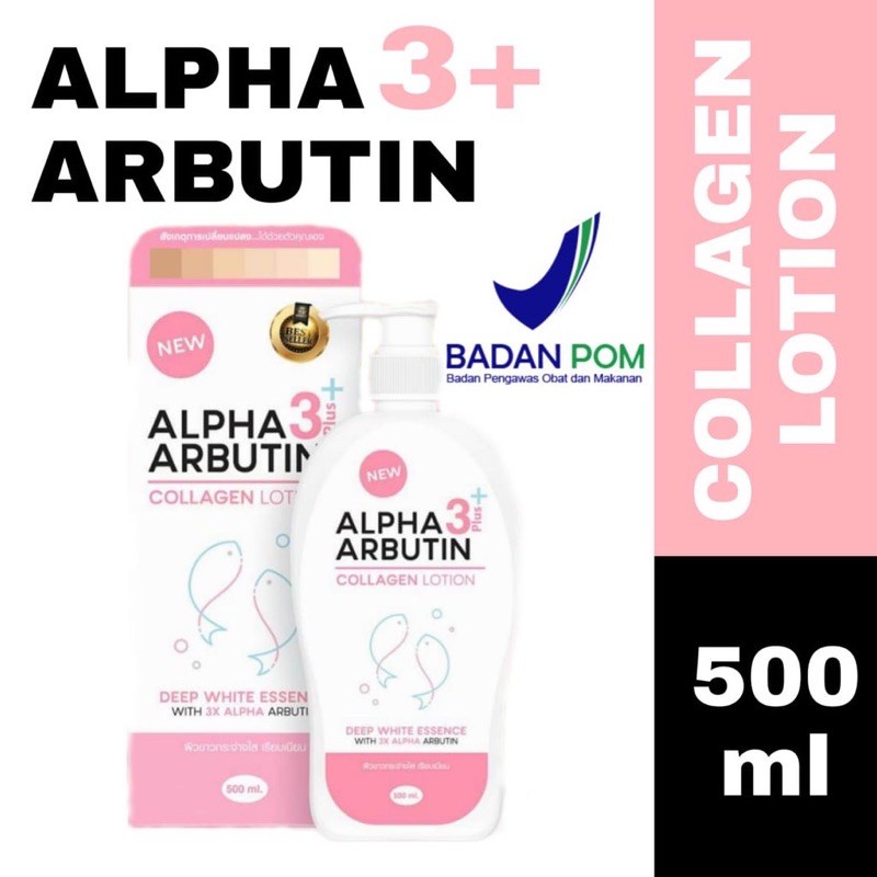 Alpha Arbutin 3 Plus Collagen Whitening Lotion Body Lotion 500ml  Hand Body Lotion Pemutih BPOM