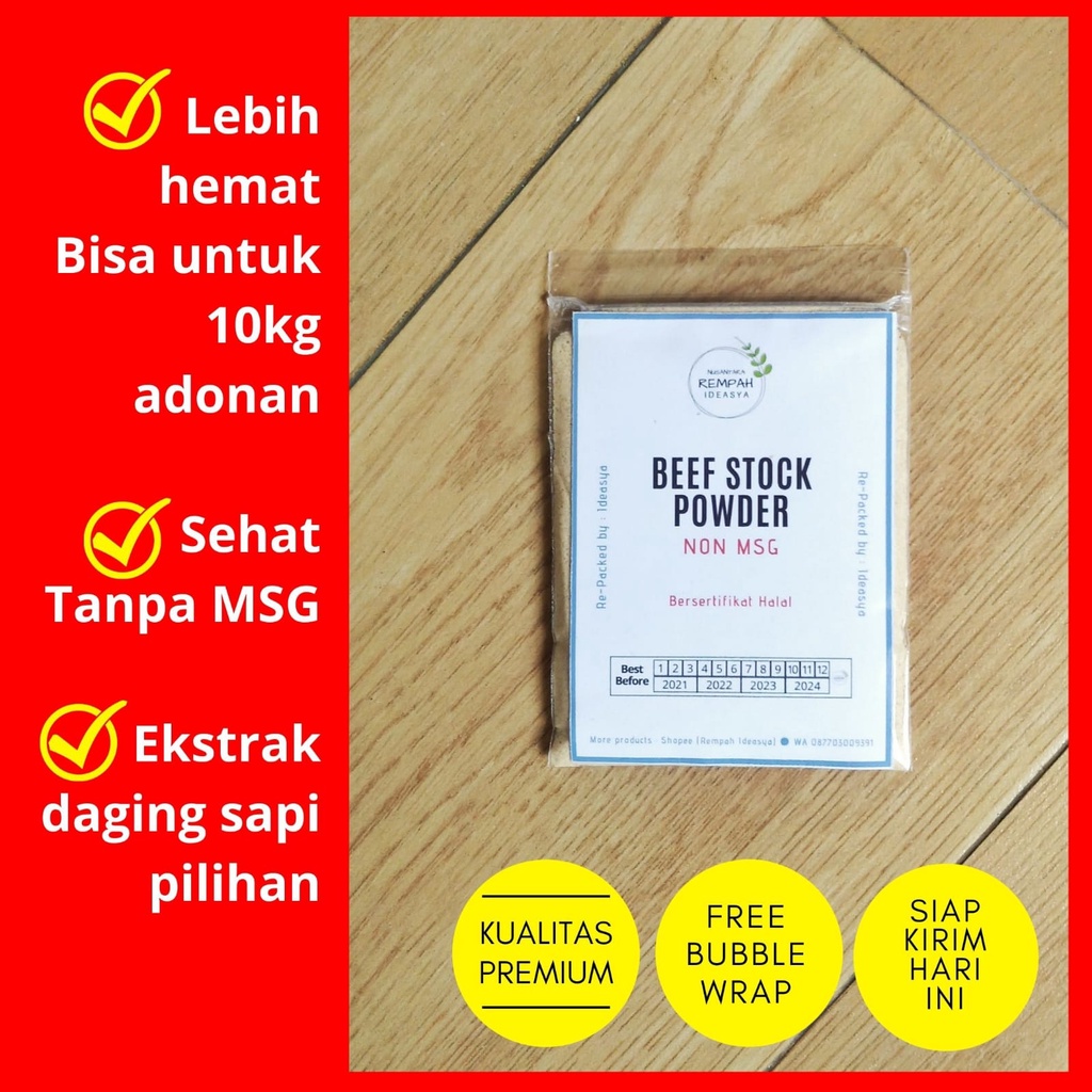 

Beef Stock Powder / Kaldu Sapi Asli / Sari Ekstrak Daging Sapi / Non MSG HALAL