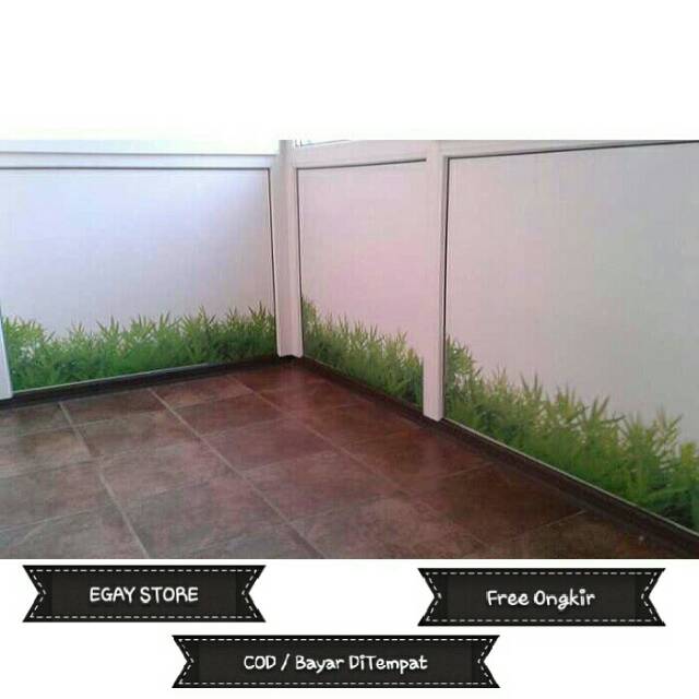 Wallpaper Motif Rumput Hijau / WallSticker Grass Stiker Dinding Tembok Kaca Lantai 25cm x 132cm