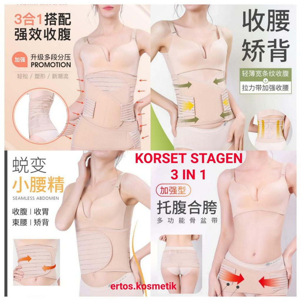 KORSET STAGEN 3 in 1 PENGECIL PERUT PELANGSING CORSET MATERNITY PASCA MELAHIRKAN