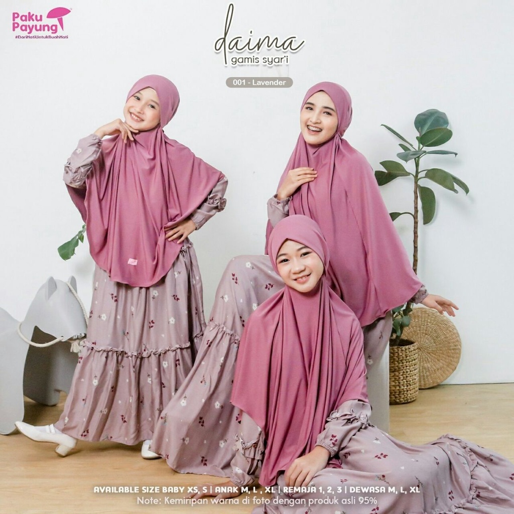 Couple Gamis Ibu Dan Anak Perempuan Usia 1-13th Daima Series By Paku Payung