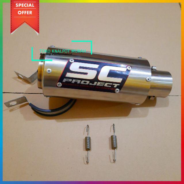 Silencer/Slencer knalpot racing SC PROJECT motor 100-300cc Vixion CB150R CBR R15 Satria GSX MX sonic-Titan Emblem