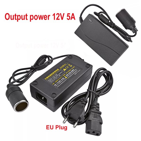 Adaptor Konverter AC 220V To Socket Car Lighter DC12V 5A 60W Aksesoris